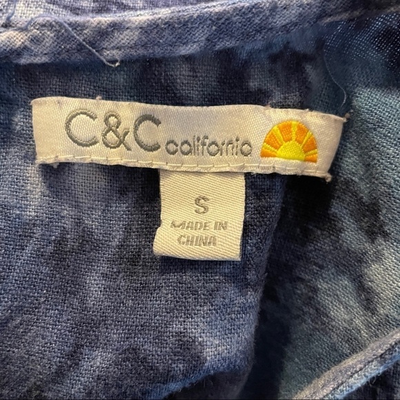 C&C California Tie Dye Linen Blend Top - Picture 6 of 6